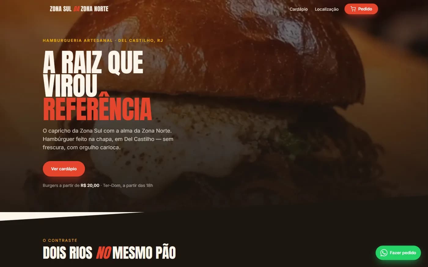 Site Zona Sul da Zona Norte